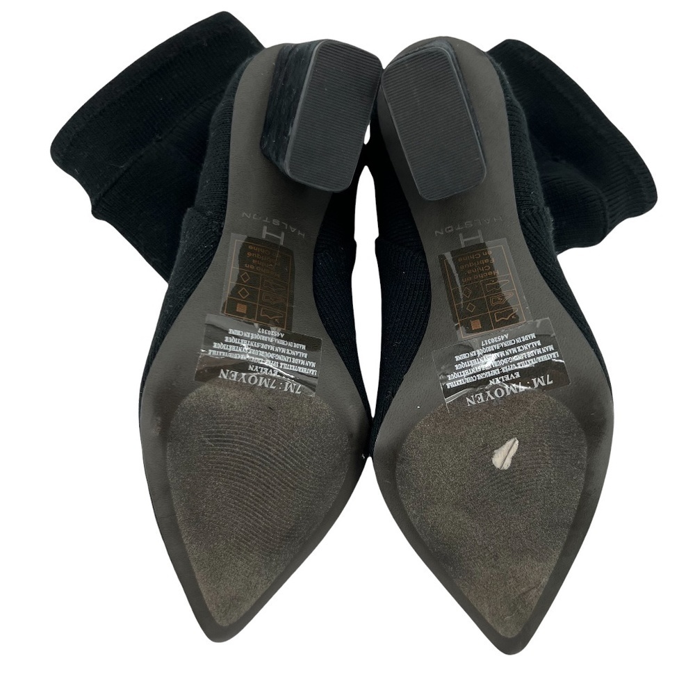 H By Halston Evelyn Black Pointed Toe Ankle Boots Size 7 Women's - Picture 6 of 6